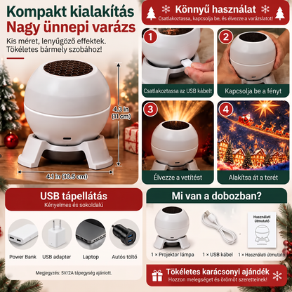 😽😘𝐕𝐄𝐋𝐍𝐎𝐑𝐀® Prémium Karácsonyi Fényprojektor – Ünnepi Kollekció 🎄
